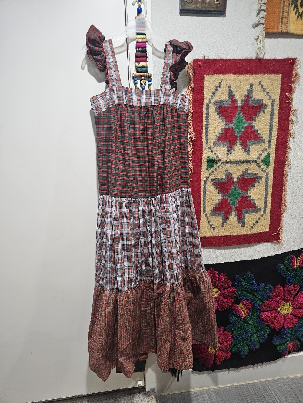 Vintage Plaid Tiered Sundress M/L